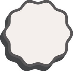 Wavy circle frame. Scallop edge box. Outline squiggle border. Groovy zigzag abstract shape. Cute square aesthetic banner. Retro art.