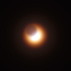 Total solar eclipse against a dark sky
