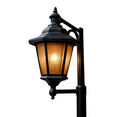 old vintage street lamp on isolated background