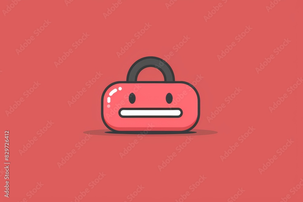 Poster red handbag with a secure lock, symbolizing personal data protection and privacy in a digital age.