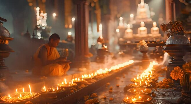 spiritual ambiance during Poya days, which are monthly Buddhist holidays celebrated with meditation, chanting, and almsgiving in Sri Lanka