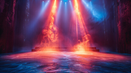 Modern dance stage light background with spotlight