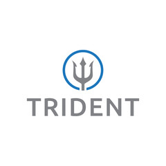 Trident logo vector design concept isolated on white background © hilda