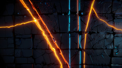 Abstract Neon Lighting Crack Background