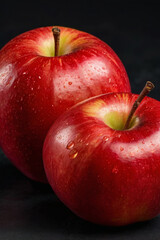 Close up of fresh red apple fruit, Generative ai