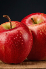 Close up of fresh red apple fruit, Generative ai