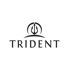 Trident logo vector design concept isolated on white background