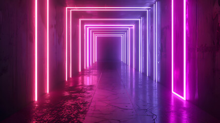 Fototapeta premium 3d rendering, abstract neon texture background. Generative AI.