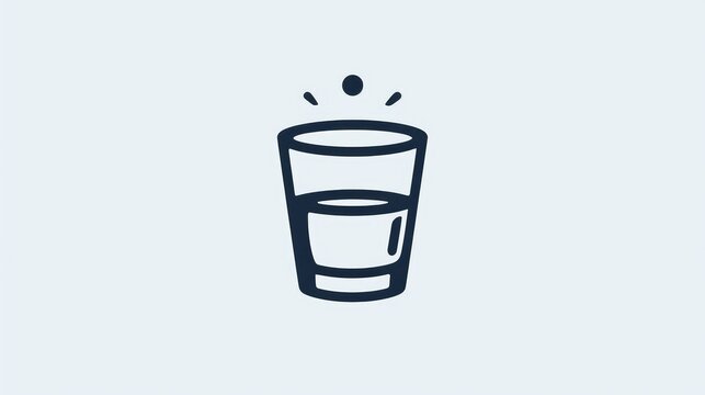 Black line icon of a shot glass for dishware use Ideal pictogram for websites mobile apps and promotions
