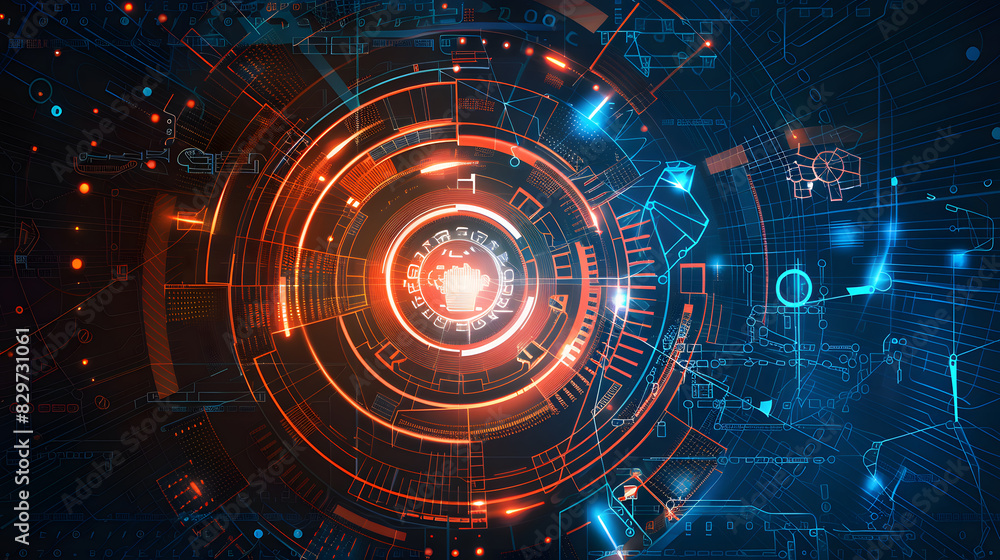 Poster abstract technology communication concept vector background. generative ai.