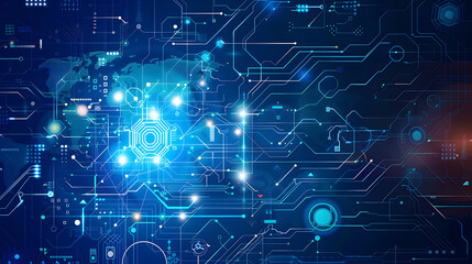 abstract technology communication concept vector background. Generative AI.