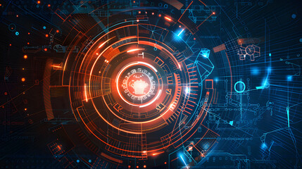 Obraz premium abstract technology communication concept vector background. Generative AI.