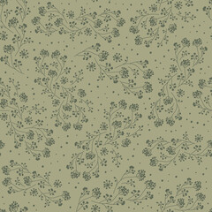 Seamless vector pattern of the dry herbs