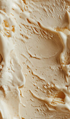 bourbon ice cream surface close-up shot, a closeup of the bourbon ice cream texture, displaying its creamy base with a light caramel color