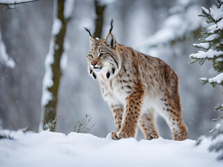 Obraz premium lynx in snow