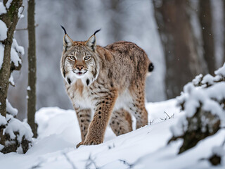 Obraz premium lynx in snow