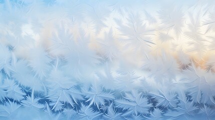 Obraz premium Frozen window with frost patterns on glass. Winter background. Generative AI.
