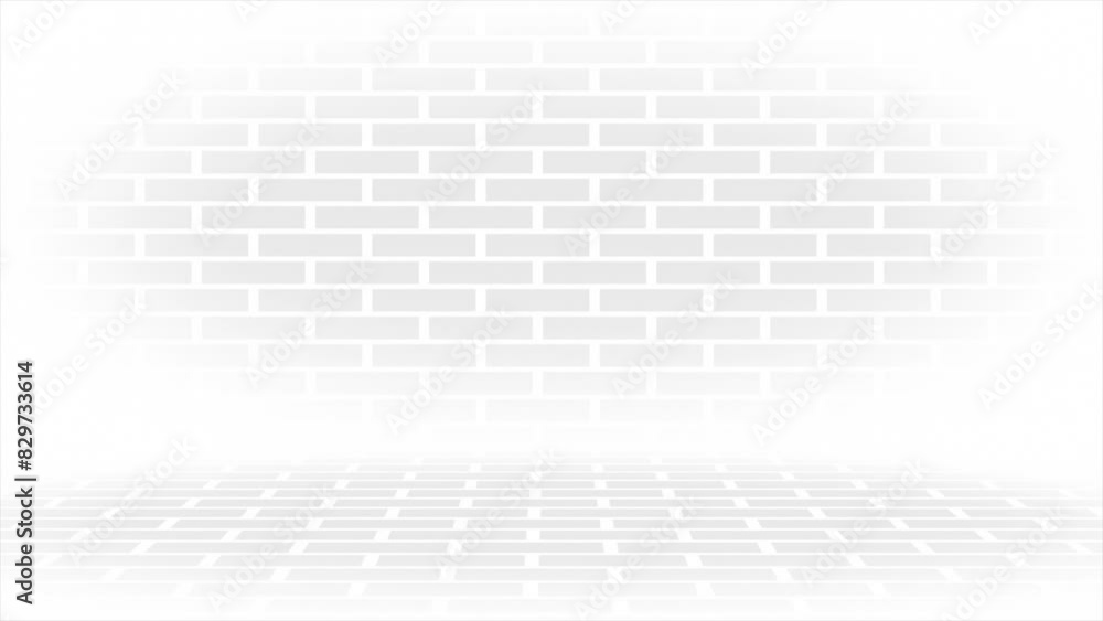 Poster white and black color simple 3d space with bricks pattern geometrical minimal looped background