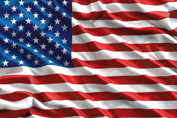 Fototapeta premium Illustration of the USA national flag waving.