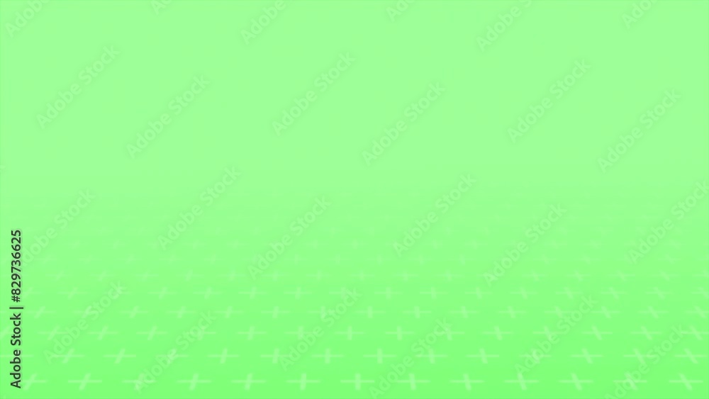 Poster green color simple 3d space with plus pattern geometrical minimal looped background