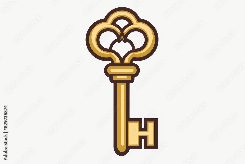 Aufkleber golden key with intricate design, symbolizing access to secure and valuable data in a stylish and cl