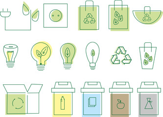 eco recykling kosz segregacja żarówka torba koszyk karton kontakt segregacja 