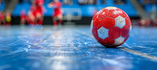 Handball goalkeeper s intense focus on penalty shot at summer olympics, peak concentration