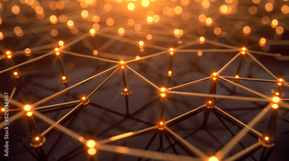 Poster onnection and network concept. 3d rendering texture background. generative ai.