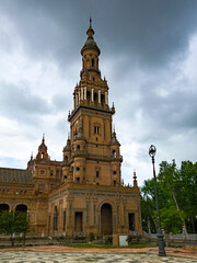 Obraz premium Spain Square with clock towers on all sides