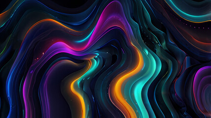 Abstract Neon Lighting Melted Background