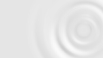 White milk drop splash wave. Cream circle ripple background. 3d circular cosmetic shampoo surface swirl effect. Music sound motion pattern with concentric smooth impact design bg for presentation.