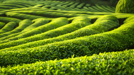 tea garden texture background. Generative AI.