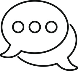 Black outline of a chat bubble icon, indicating messaging or conversation, in vector format
