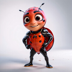 Ladybug mascot on white background