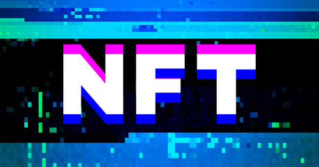 Non-fungible token NFT vector illustration