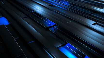 Obraz premium abstract digital background for wallpaper. blue and black light lines. futuristic and technological background. fantastic wallpaper