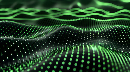 abstract digital background for wallpaper. green light lines. futuristic and technological background. fantastic wallpaper