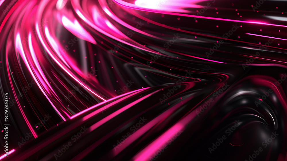 Sticker abstract digital background for wallpaper. black and pink light lines. futuristic and technological background. fantastic wallpaper - Stickers