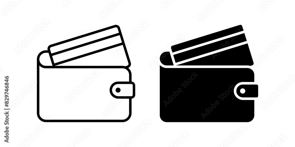 Poster wallet icon set. for mobile concept and web design. vector illustration