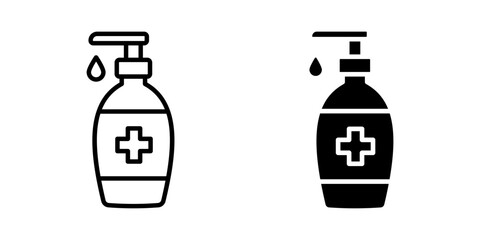 Hand sanitizer icon set. for mobile concept and web design. vector illustration