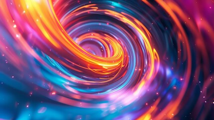 Vibrant abstract swirl of glowing colors, creating an immersive and dynamic visual experience with light and motion elements.