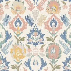 Seamless floral ikat print.