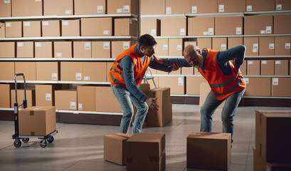 Worker helping an injured colleage