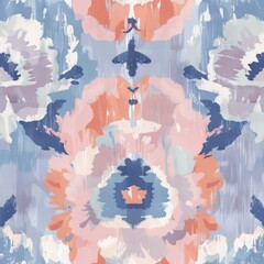 Obraz premium Seamless floral ikat print.