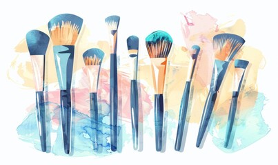 watercolor makeup brush