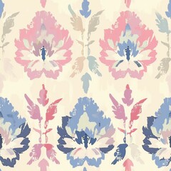 Seamless floral ikat print.