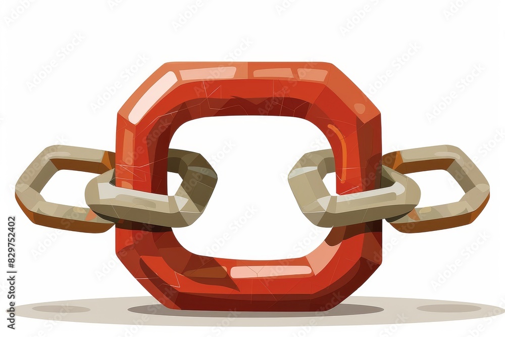 Poster strong metal chain link representing robust security and unbreakable connections in a 3d rendering w