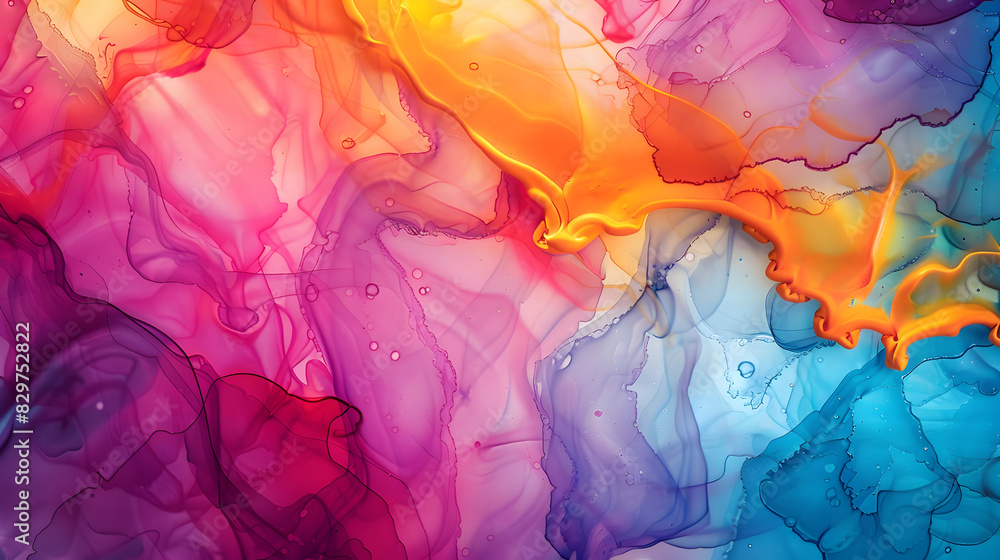 Poster a unique abstract background with a combination of alcohol ink and liquid art techniques, resulting 