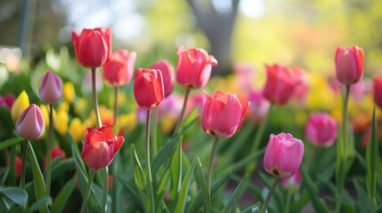 Blooming flowers signal the arrival of spring in the garden