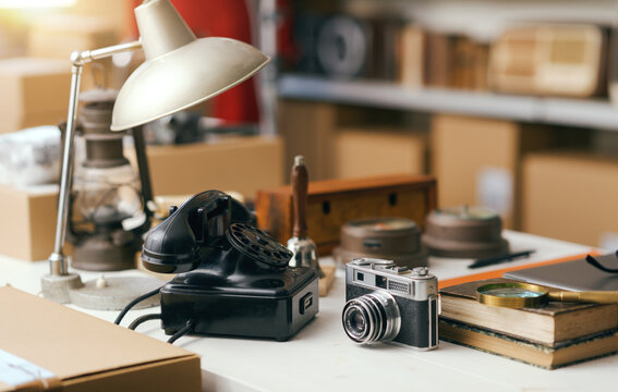 Vintage items on sale at the shop